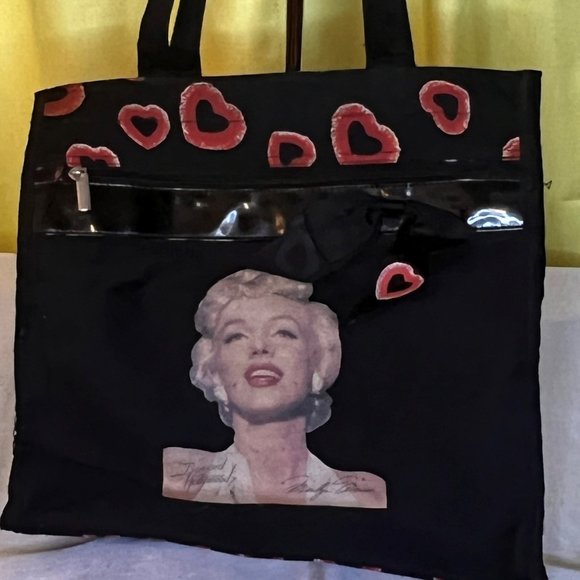 Bernard of Hollywood Marilyn Monroe Tote Black and Red - Picture 1 of 14